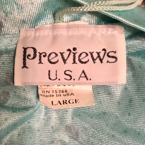 Vintage Previews USA Blue Floral Nightgown and Robe Size Large - Picture 10 of 10